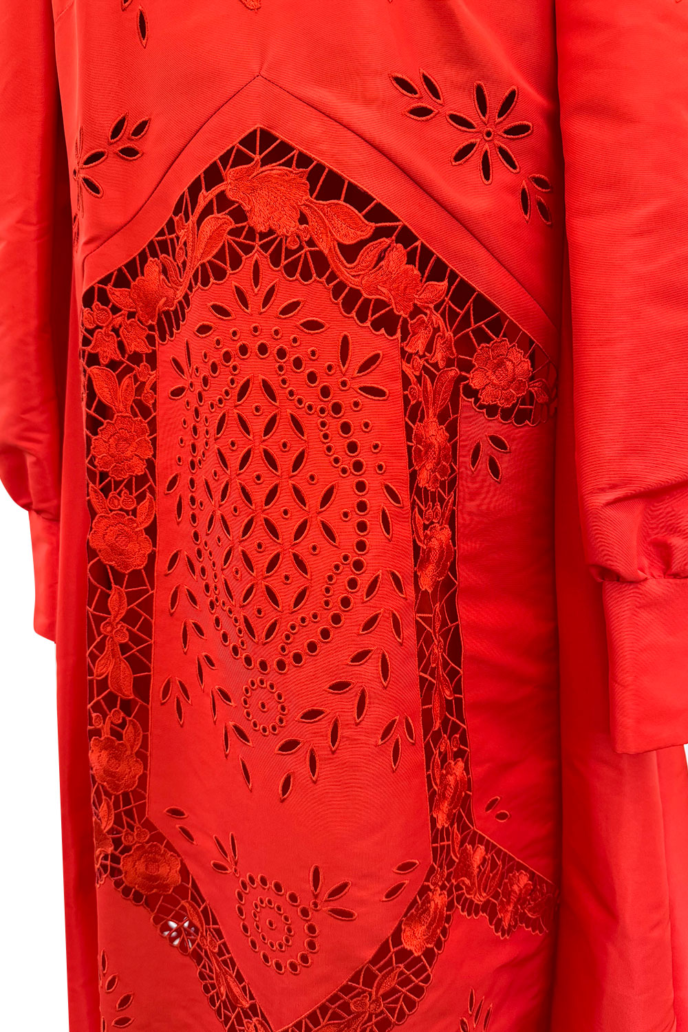 Spring 2020 Erdem Runway Look 41 Coral Red Embroidered Cut-Out Runway –  Shrimpton Couture
