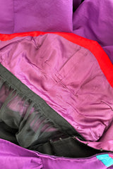 Fall 1982 Valentino by the Original Mr Valentino Purple Silk Strapless BubbleDress w Rainbow Detailing