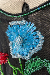 Fantastic Fall 1999 Giorgio Armani Runway Beaded Sequin Net Bodysuit & Deep Pink Skirt Set