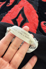 Rare Fall 1981 Christian Dior by Marc Bohan Haute Couture Wool Leather & Velvet Triangle Shawl