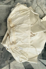 Incredible 1960s Philippe Venet Hand Made Haute Couture Ivory Silk Wrape Over Inner Structural Dress