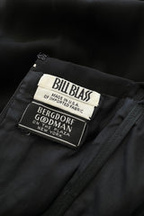 Gorgeous Spring 1989 Bill Blass Runway Black Silk Halter Chiffon w Trailing Shoulder Panels