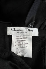 Incredible Spring 2003 Christian Dior by John Galliano Black Silk Open Cut Out Bow Dress w High Slit