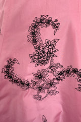 Exceptional Spring 2004 Oscar de la Renta Runway Look 39 Strapless Pink Silk w Black Embroidery & Beads