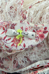 Spring 2016 Etro by Veronica Etro Runway Look 6 Ivory Net Lace Dress w Embroidered Silk Panels