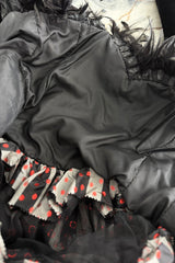 Fall 1982 Hubert de Givenchy Unlabeled Haute Couture Runway Dress w Feathers w Feather Collar