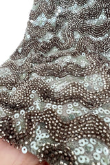 Incredible 2005 John Anthony Couture Runway Sample Heavily Beaded & Sequined Plunge Dress