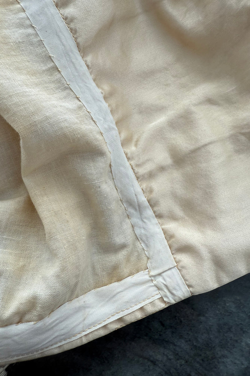 Amazing 1950s Mde. Etoile Ivory Silk Heavily Hand Beaded Demi Couture Dress w Scoop Back