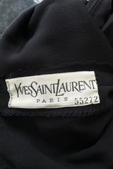 Exceptional Fall 1983 Yves Saint Laurent Haute Couture Runway Black Silk Wrap Dress w Bow Detail