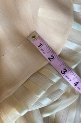 Important & Rare Resort 1976 Halston Couture Ivory Silk Ribbon Chiffon Jumpsuit w Original Sash