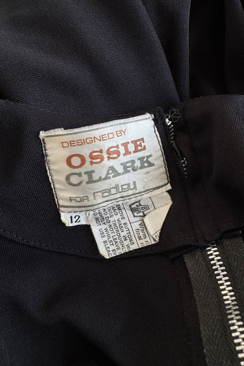 Fabulous 1970s Ossie Clark for Radley Black Jersey Huge
