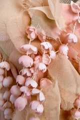 Prettiest 1960s Unlabeled Pale Pink Strapless Dress w Silk Chiffon & Flower Detailed Bodice