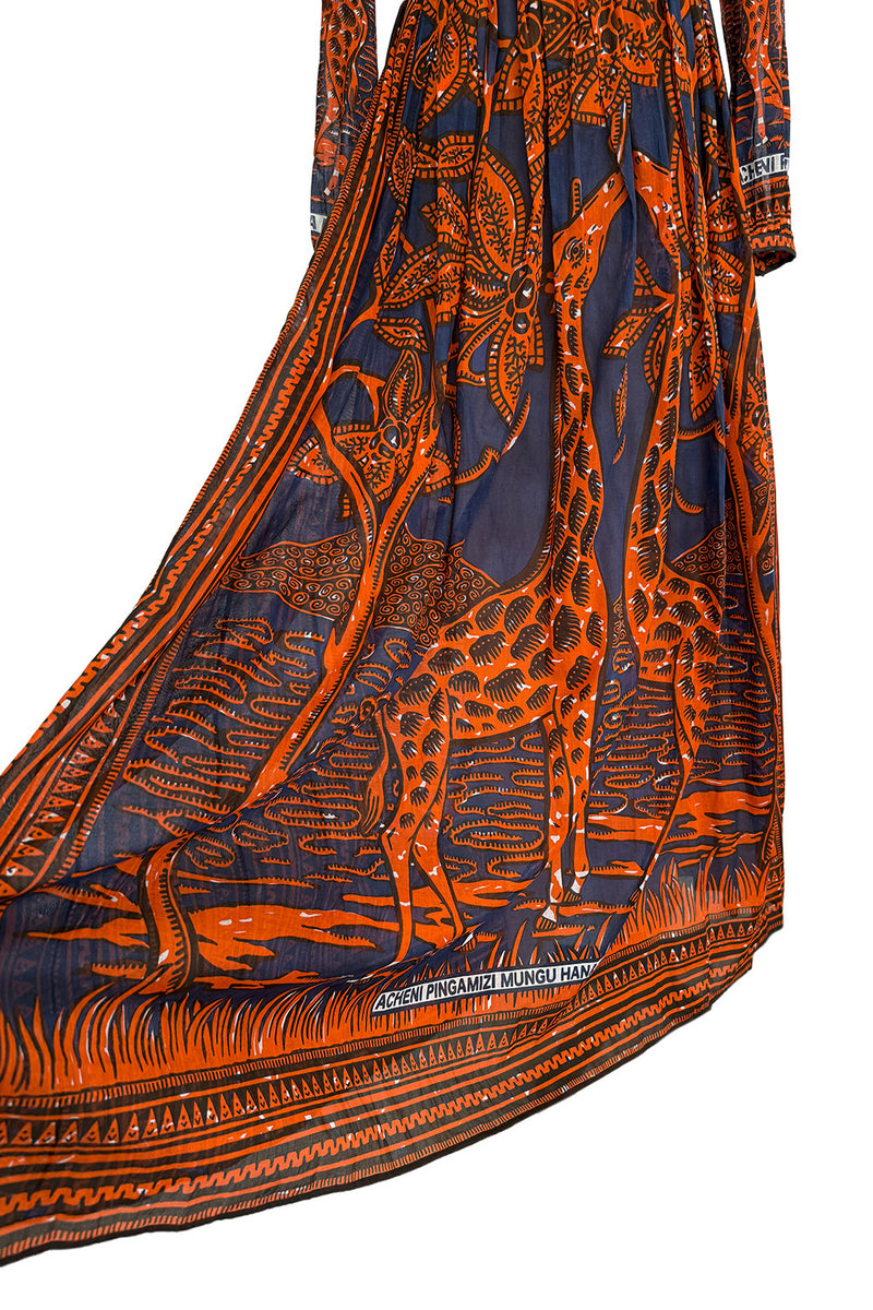 Spring 2016 Valentino by Pierpaolo Piccioli & Maria Grazia Chiuri Runway Look 50 Giraffe Printed Cotton Dress