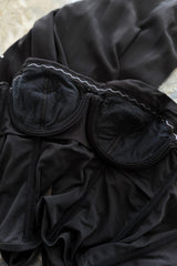 Spring 2007 Christian Dior by John Galliano Black Strapless Inner Corset Dress w Rhinestones & Beads