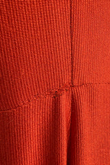 Spring 2022 Chloe by Gabriela Hearst Deep Burnt Orange Silk Caftan Dress w Hand Braided & Shell Detailing