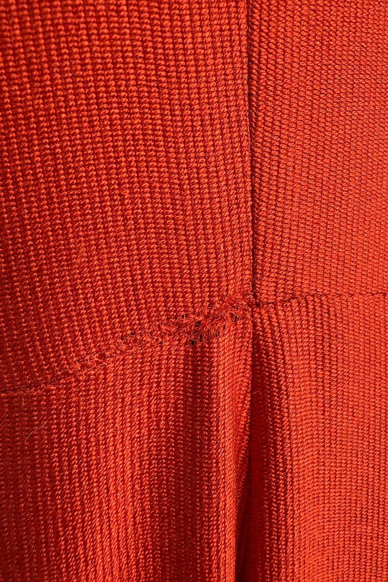 Spring 2022 Chloe by Gabriela Hearst Deep Burnt Orange Silk Caftan Dress w Hand Braided & Shell Detailing