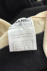 Cruise 2003 Chanel by Karl Lagerfeld Black & Ivory Cashmere Knit Dress
