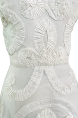 Dreamy Fall 2007 Oscar de la Renta Silk Organza Strapless Wedding Dress w Silk Ribbon Embellishment Detailing