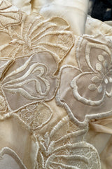 Dreamy Spring 1984 Emanuel Ungaro Haute Couture Runway Ivory Applique Lace & Silk Dress