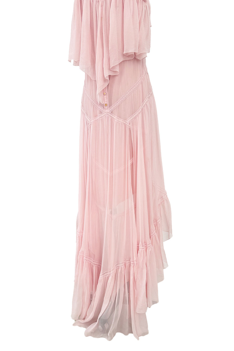 Spring 2005 Chanel by Karl Lagerfeld Runway Softest Pale Pink Floating Silk Chiffon Dress