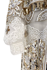 Beautiful Spring 2020 Valentino by Pierpaolo Piccioli Densely White & Gold Sequin Dress