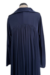1976 Yuki by Gnyuki Torimaru Deep Blue Jersey Draped Halter Dress w its Matching Jersey Jacket