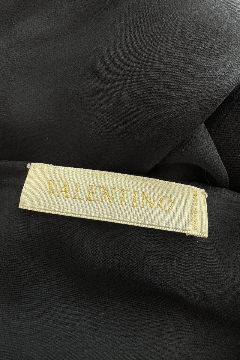 Beautiful Fall 2002 Valentino by Mr. Valentino Runway Look 65 Flowing Black Silk Chiffon Caftan Dress