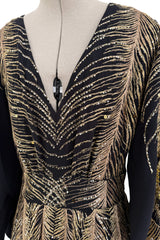 Pre-Fall 2016 Saint Laurent by Hedi Slimane Runway Look 37 Gold Metallic Thread & Sequin Feather Dress