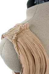 Chic Spring 2019 Chloe by Natacha Ramsay-Levi Pleated Chiffon Dress w Attached Caped Back