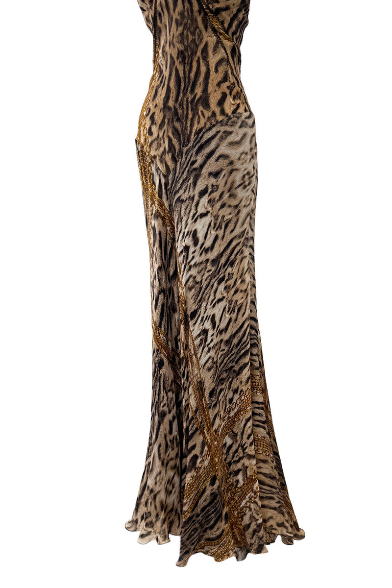 silk leopard dress Sexiest 2003 Roberto Cavalli Laced Back Corset Leopard Print Silk Chif – Shrimpton Couture