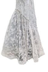 Exquisite 2011 Rodarte One Off Custom Made Silver & Lace Vogue / Kate Moss Editorial Dress