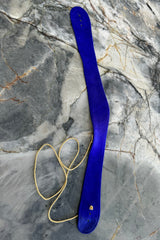 Rare 1980s Jan Faulkner Hand Made Blue Suede Mini Dress & Matching Belt