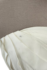 Prettiest 1950s Fred Perlberg Strapless Ivory Dress w Gathered Back Skirting & Net Cotton Muslin Underskirts