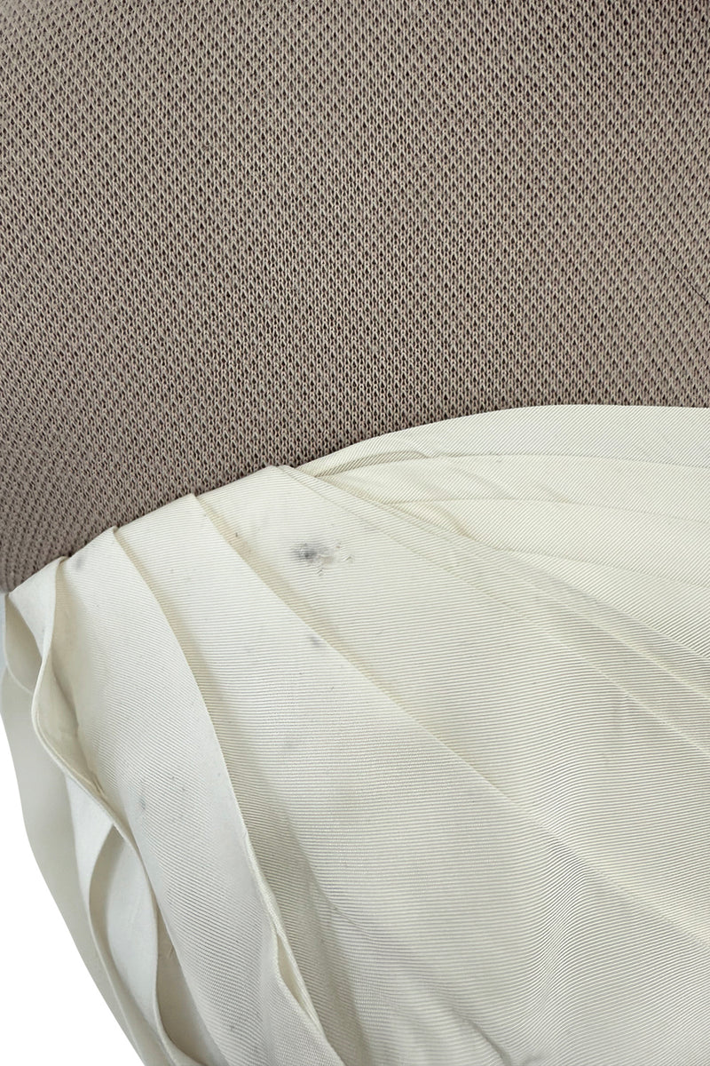 Prettiest 1950s Fred Perlberg Strapless Ivory Dress w Gathered Back Skirting & Net Cotton Muslin Underskirts