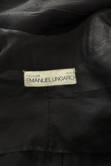 Fabulous Spring 1985 Emanuel Ungaro Haute Couture Runway Black Stripe Jacket & Skirt Set
