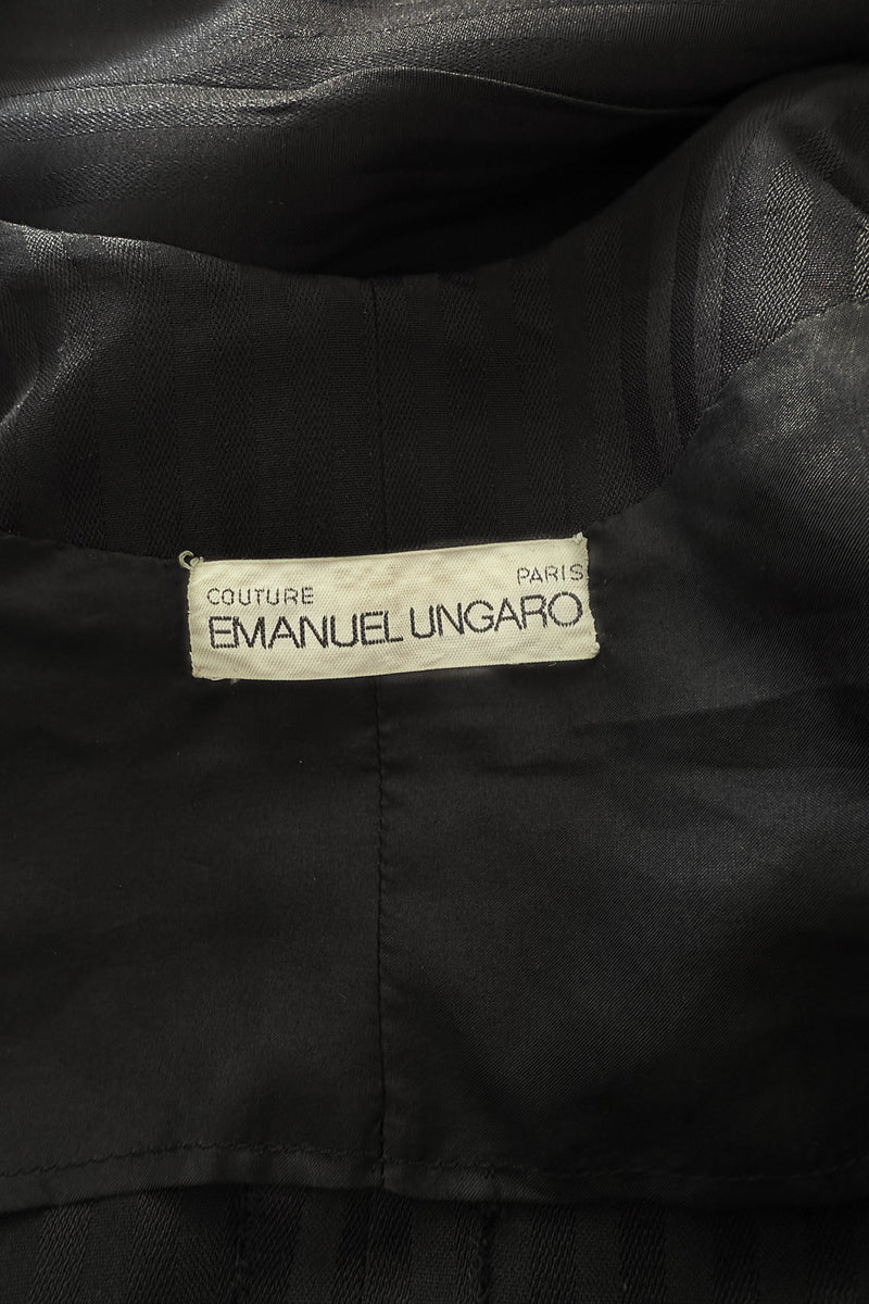 Fabulous Spring 1985 Emanuel Ungaro Haute Couture Runway Black Stripe Jacket & Skirt Set