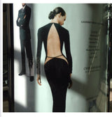 Iconic Fall 1989 Geoffrey Beene Heavily Documented Backless Jersey Dress