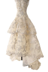 Dreamy Pre-Fall 2015 Oscar de la Renta Look 36 Metallic Gold Applique & Ivory Net Dress