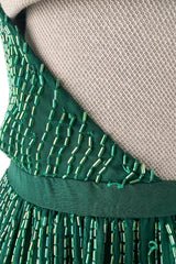 Phenomenal & Rare 1979 Halston Couture Andy Warhol Filmed Green Beaded Halter Dress w Open Back
