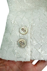 Extraordinary Spring 2006 Christian Dior by John Galliano Textured Off White Bow Detailed Jacket & Full Skirt Suit