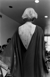 Fall 1975 Beautiful Halston Runway Flowing Deep Green Silk Chiffon w Low Back Plunge
