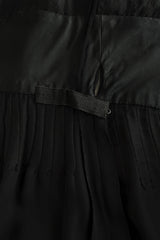 Beautiful 1990s Original Valentino Haute Couture Black Silk Dress w Handmade Lace Detailing