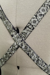 Outstanding Fall 2004 Alexander McQueen Bias Cut Black Silk Dress w Bare Back & Silver Thread Ribbon Detailing