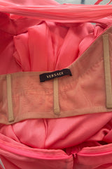 Exquisite Spring 2008 Versace by Donatella Versace Runway Look 52 Coral Pink Silk Chiffon Dress
