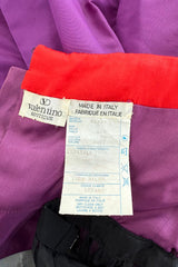 Fall 1982 Valentino by the Original Mr Valentino Purple Silk Strapless BubbleDress w Rainbow Detailing