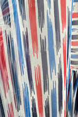 Spring 1977 Christian Dior by Marc Bohan Runway Striped Silk Chiffon Elastic Shoulder Caftan Dress