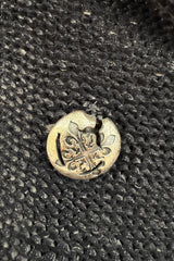 Fantastic Fall 2006 John Galliano Charcoal & Grey Knit Sweater Coat w Metal Buttons