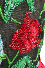 Fantastic Fall 1999 Giorgio Armani Runway Beaded Sequin Net Bodysuit & Deep Pink Skirt Set