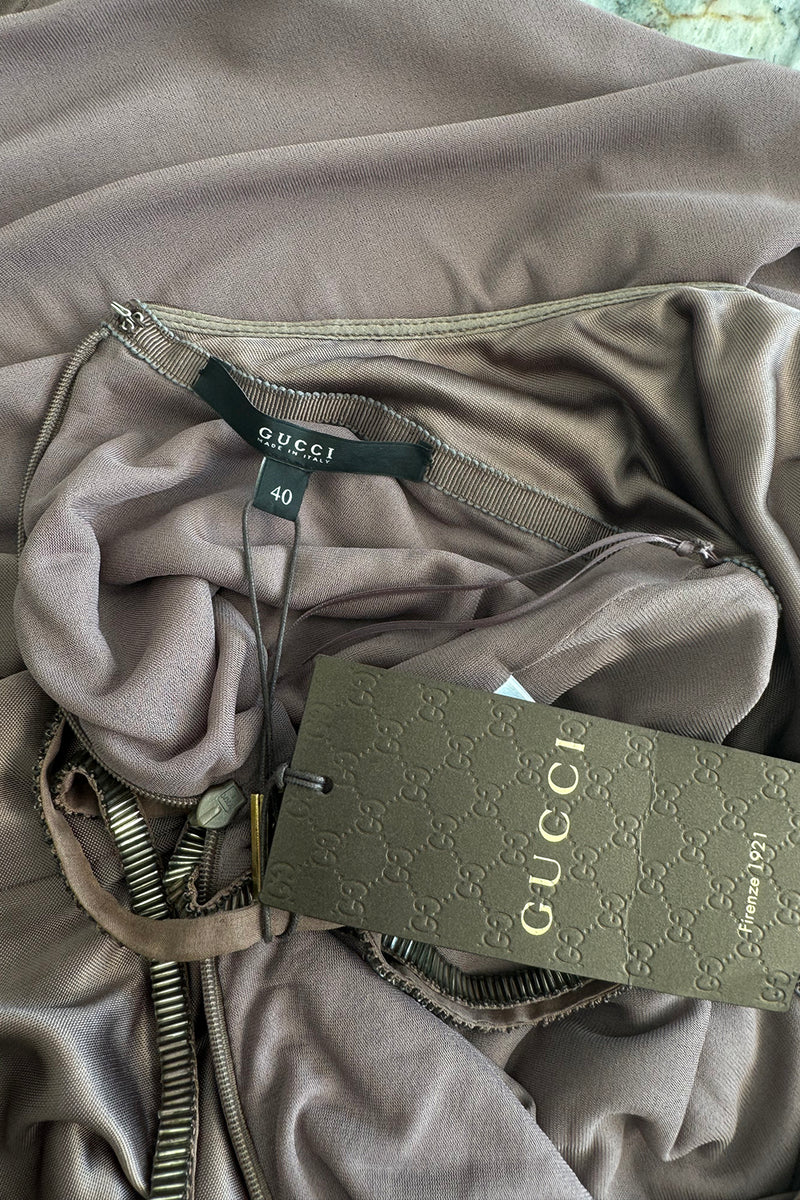 Gucci 2010-11 Deep Mauve Backless Jersey Dress