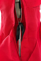 Fall 2001 Jean Louis Scherrer Haute Couture Original Runway Look 7 Sample Strapless Red Layered Panel Dress